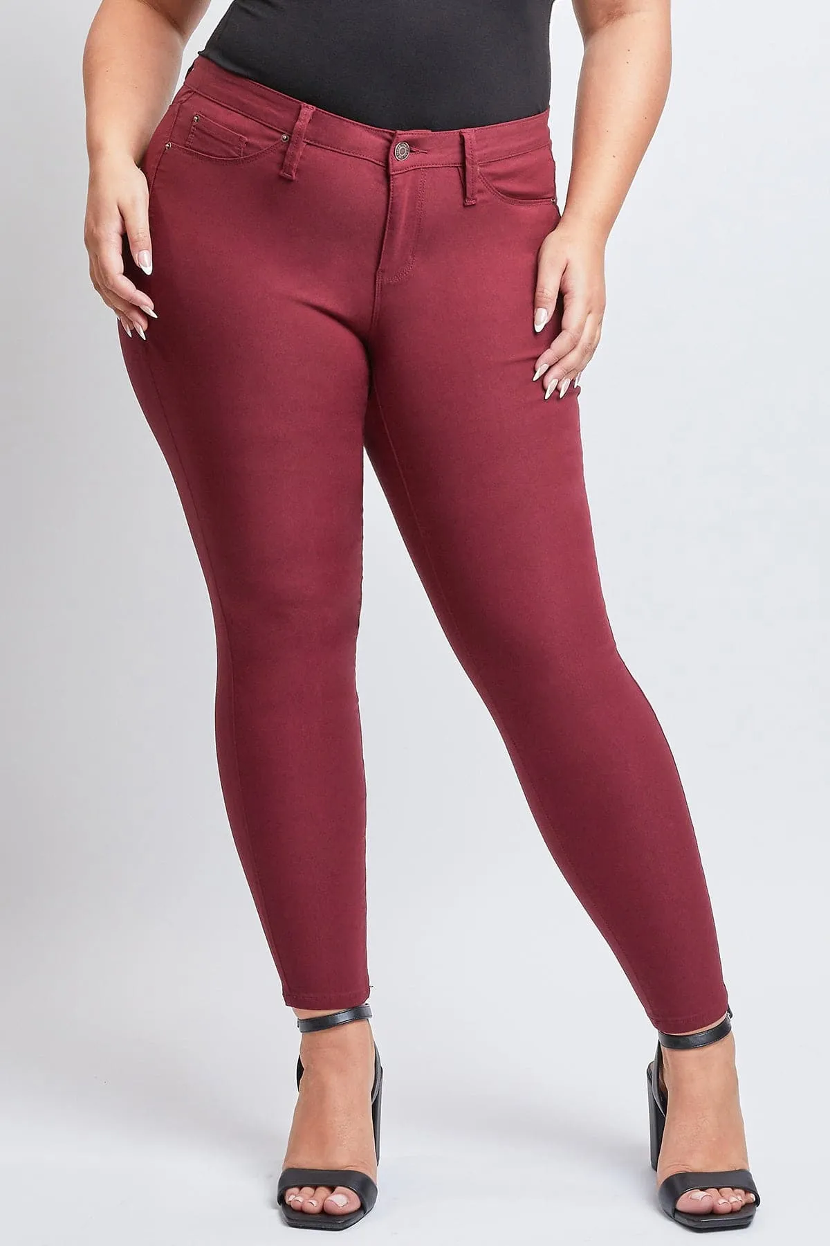 Women's Plus Hyperstretch Skinny Pants, Dark Wine sold by YMI product image thumbnail 2