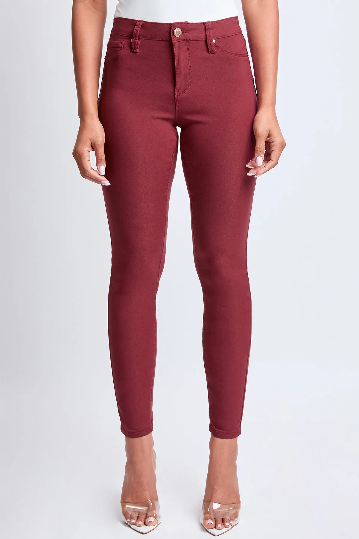 Women's Hyperstretch Skinny Pants, Fiery Coral sold by YMI product image thumbnail 2