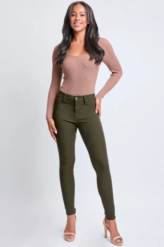 Women's Hyperstretch Skinny Pants, Dark Olive sold by YMI