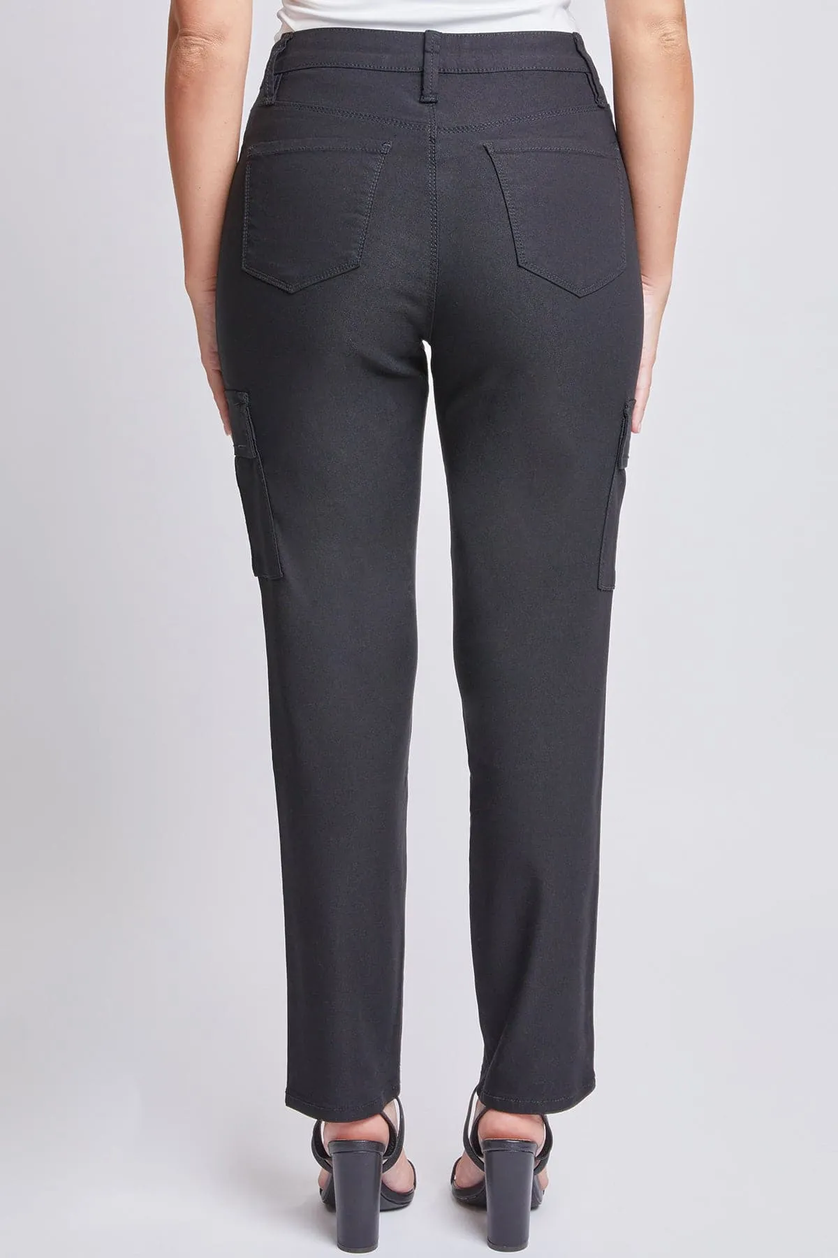 Women's Hyperstretch Straight Leg Cargo Pants, Black sold by YMI product image thumbnail 5