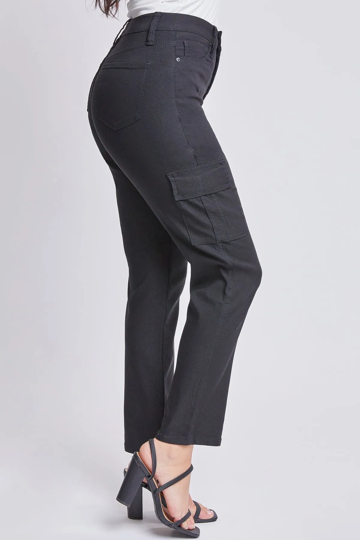 Women's Hyperstretch Straight Leg Cargo Pants, Black sold by YMI product image thumbnail 3