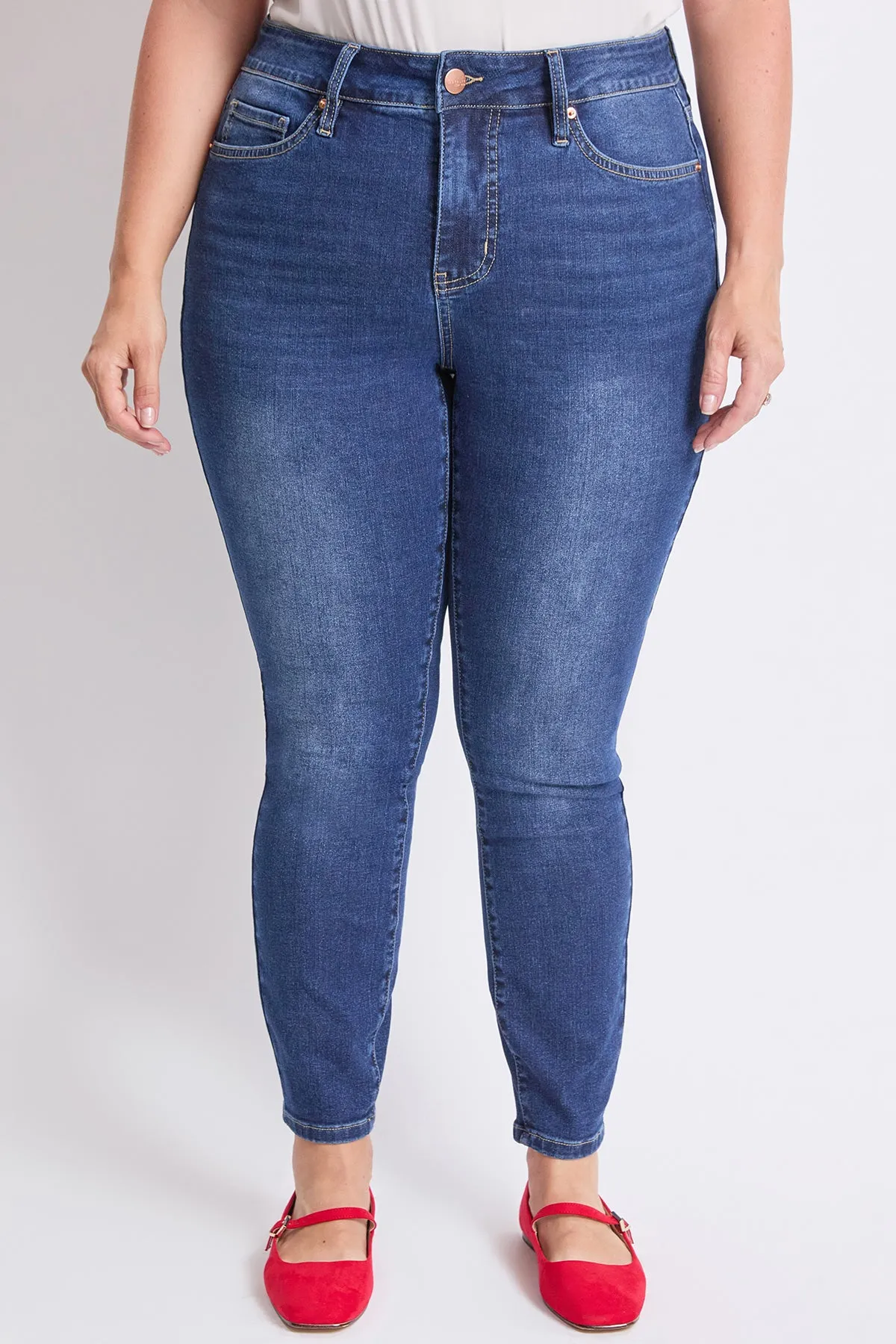 Women's Plus High Rise Basic 5 Pocket Skinny Jeans sold by YMI product image thumbnail 2