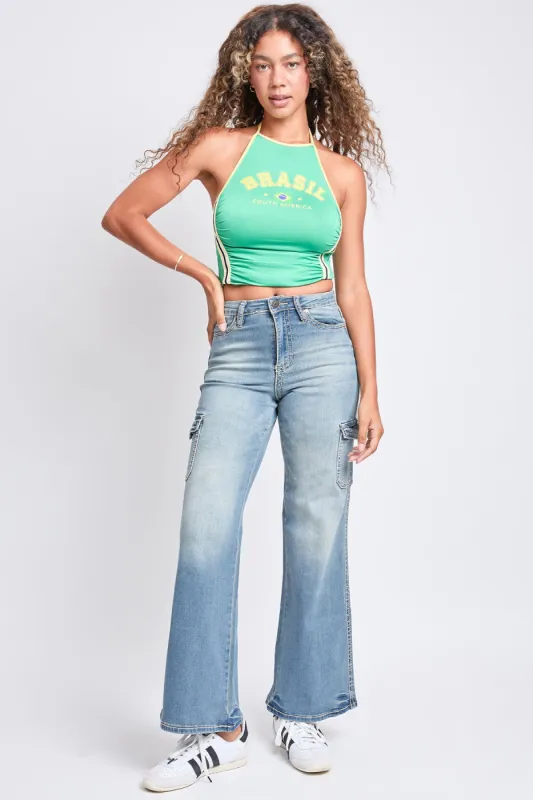 Women's High Rise Heavy Stitch Skater Jeans sold by YMI