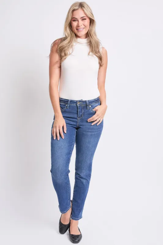 Women's High Rise Curve Confidence WannaBettaButt Straight Leg Jeans sold by YMI