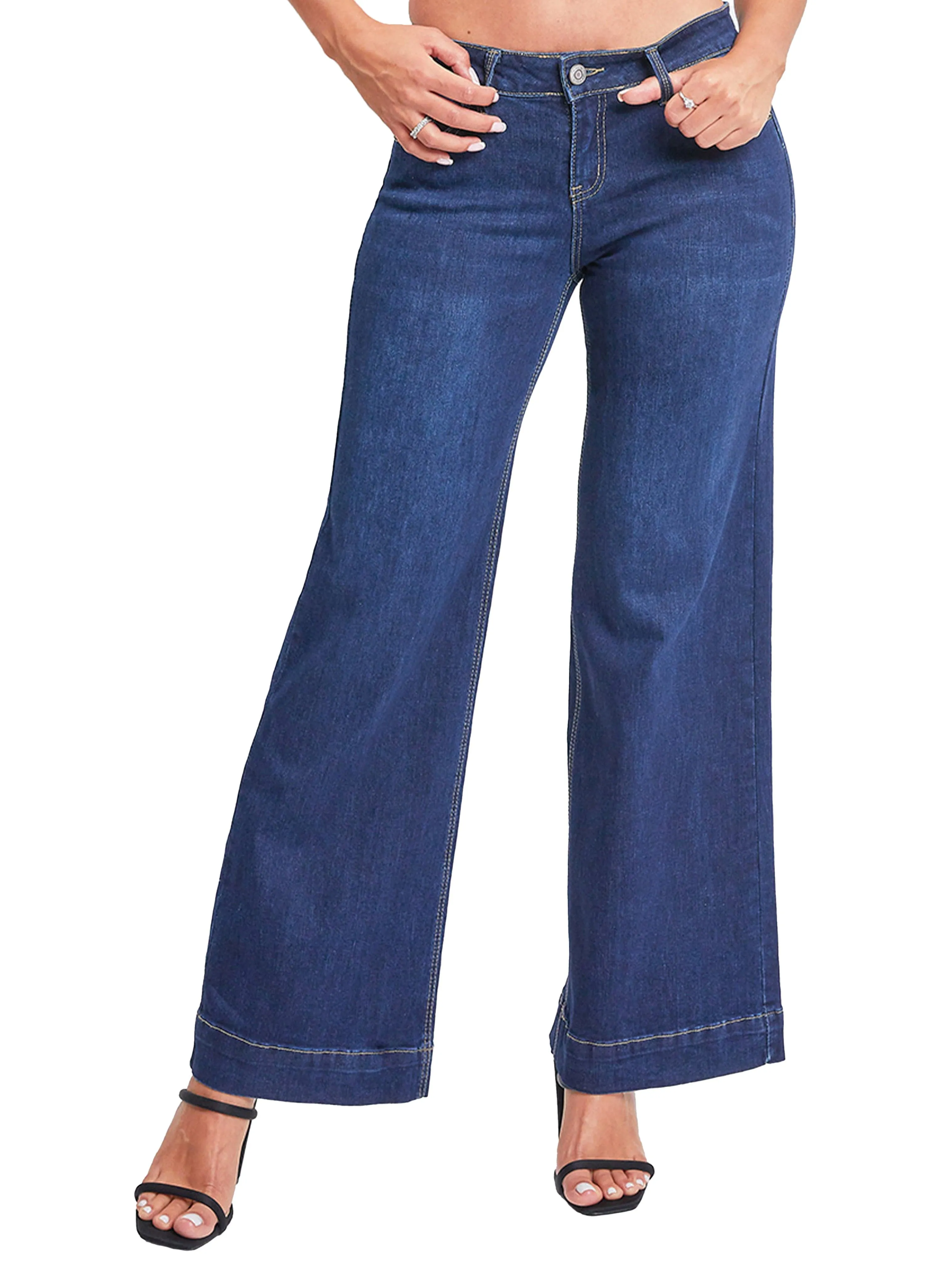 Women's Low Rise Wide Leg Jeans sold by YMI product image thumbnail 2
