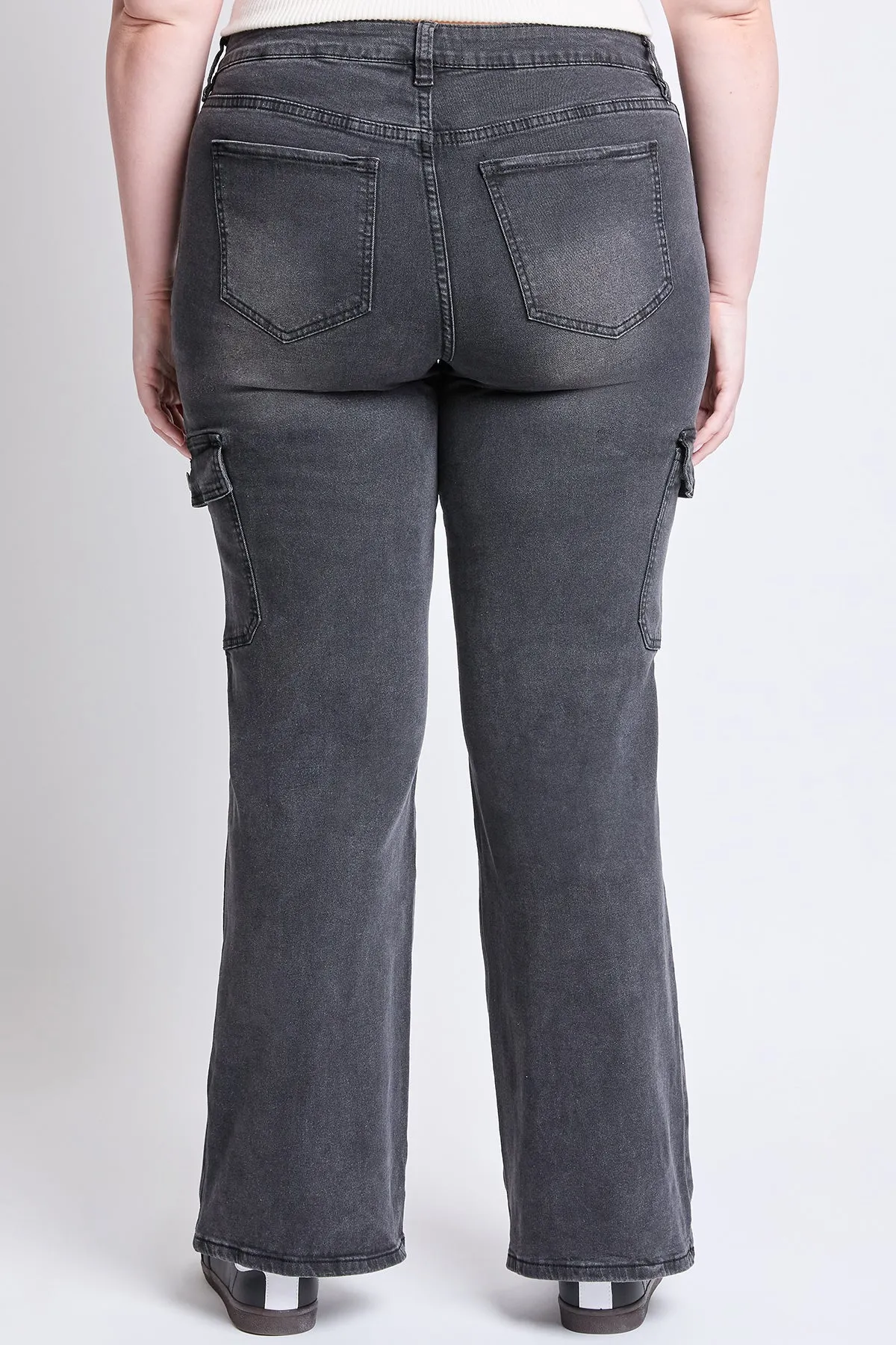 Women's Plus High Rise Wide Leg Skater Cargo Jeans sold by YMI product image thumbnail 5