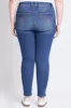 Women's Plus WannaBettaButt Mid Rise Embroidered Skinny Jean sold by YMI