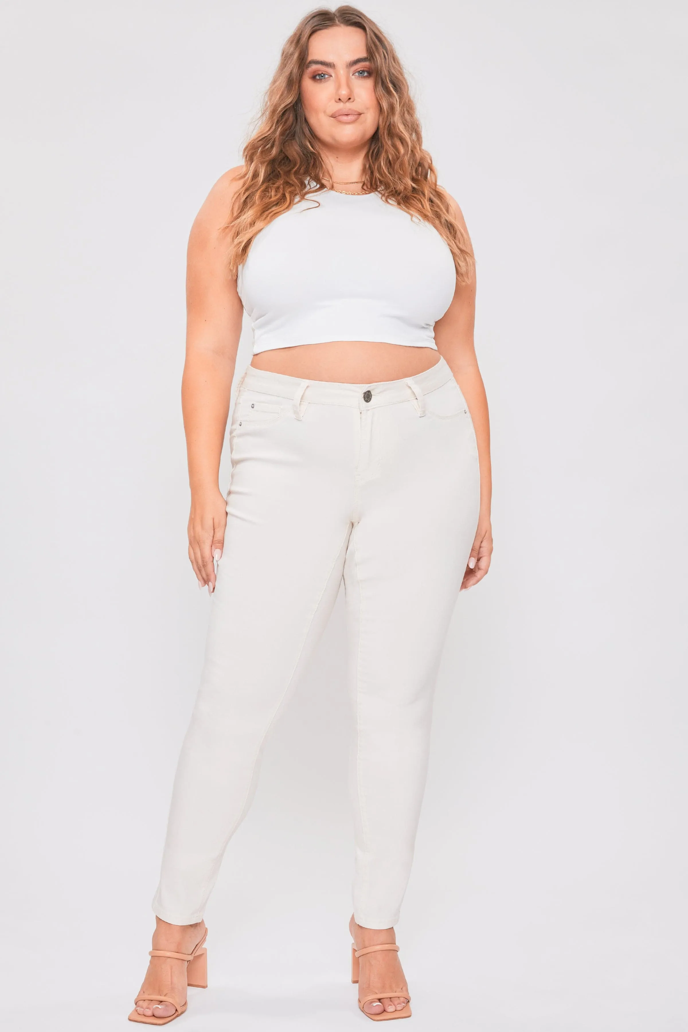 Women's Plus Hyperstretch Skinny Pants, Gardenia sold by YMI product image thumbnail 4