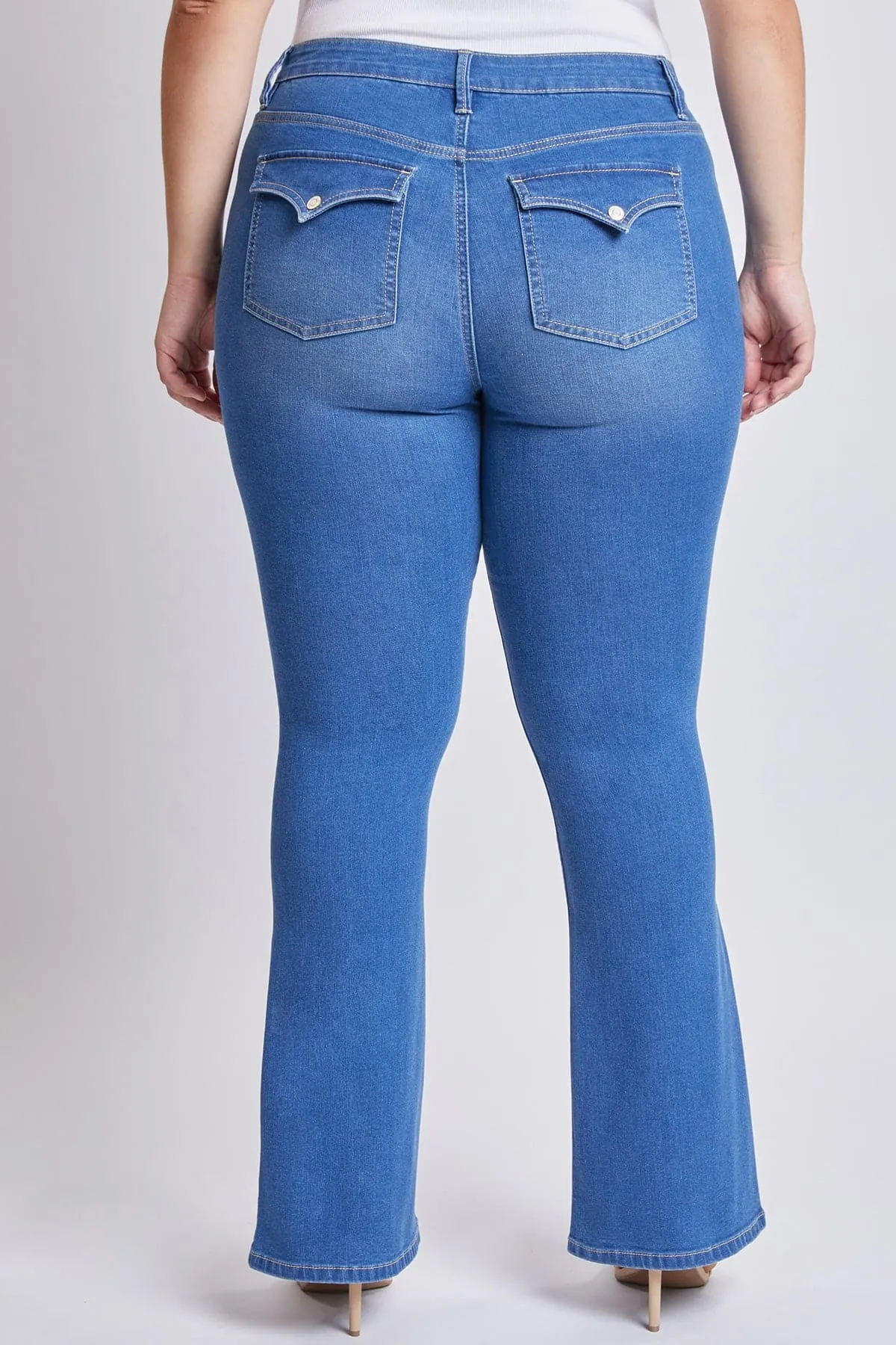 Women's Plus Size Sustainable Mid Rise Bootcut Jeans sold by YMI product image thumbnail 5