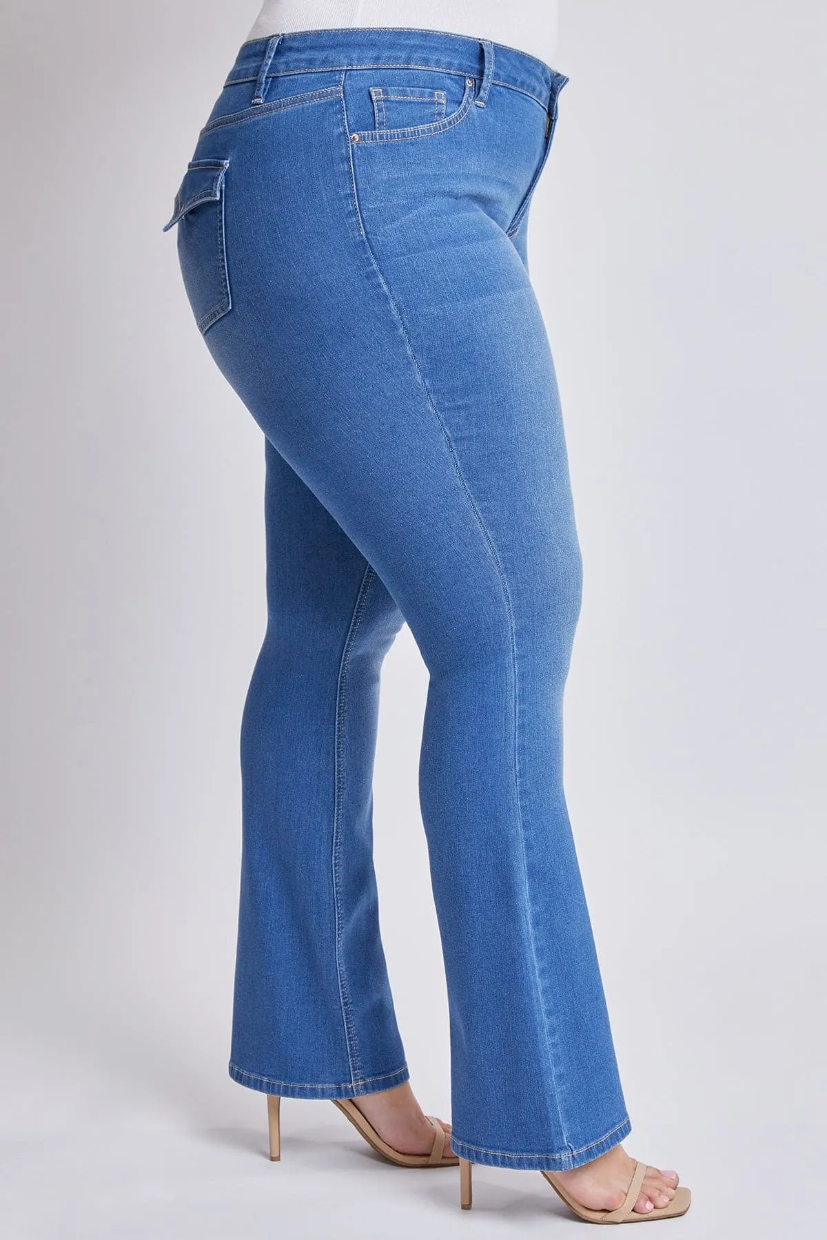 Women's Plus Size Sustainable Mid Rise Bootcut Jeans sold by YMI product image thumbnail 4