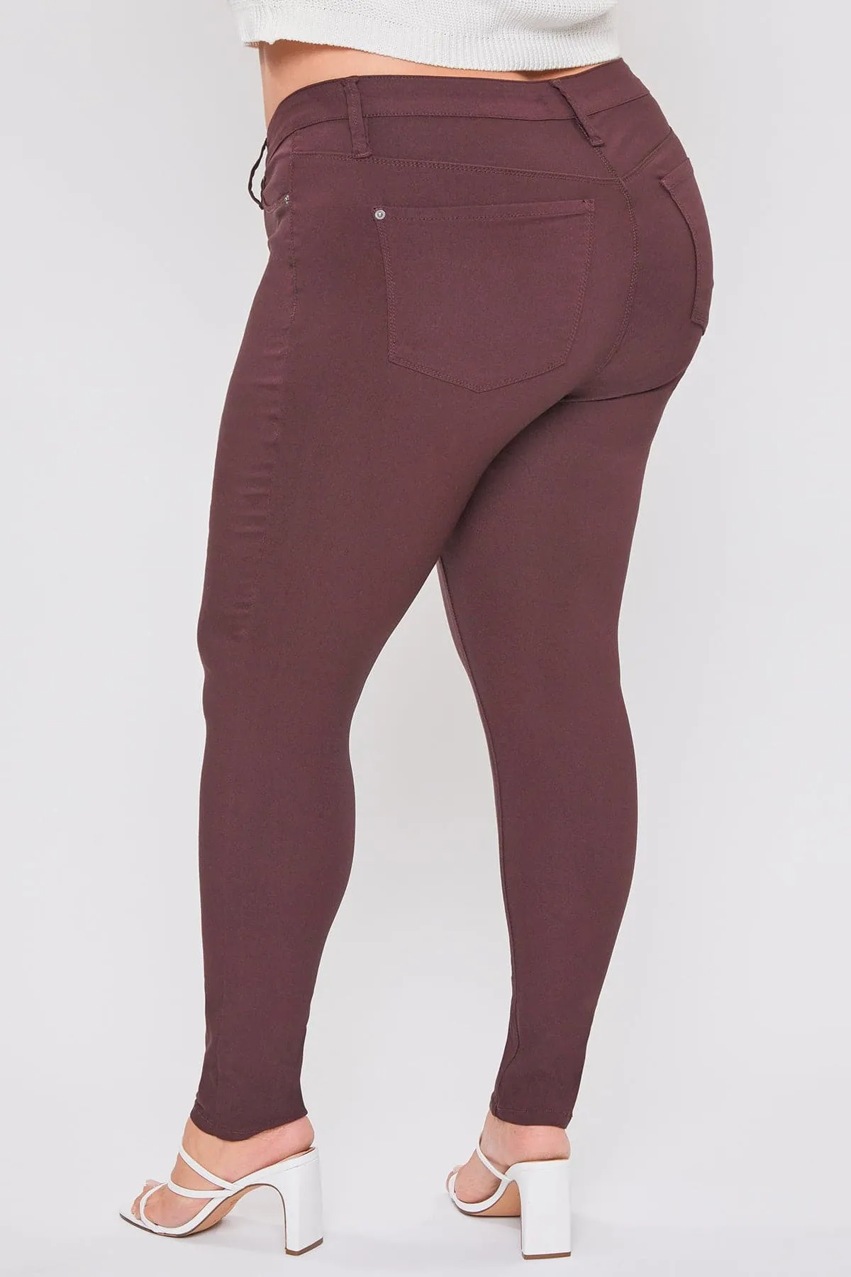 Women's Plus Size Hyperstretch Skinny Jeans, Dark Berry sold by YMI product image thumbnail 3