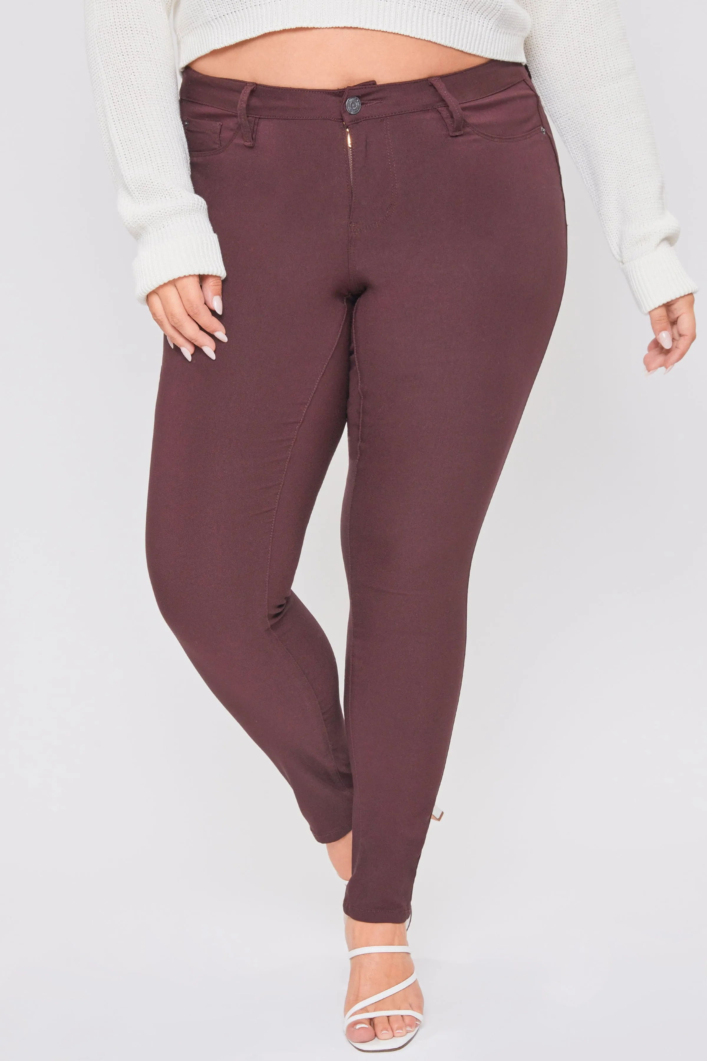 Women's Plus Size Hyperstretch Skinny Jeans, Dark Berry sold by YMI product image thumbnail 2