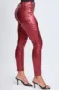 Women's Metallic Hyperstretch Skinny Pants, Red Wine sold by YMI