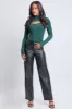 Women's Hyperstretch Straight Leg Metallic Pant sold by YMI