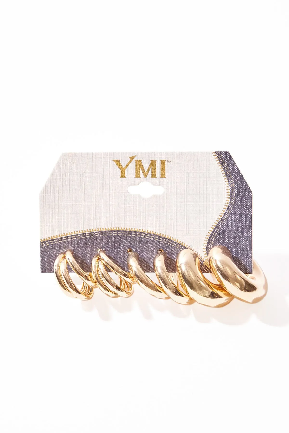 Thick Gold Hoop Earring Set sold by YMI product image thumbnail 2