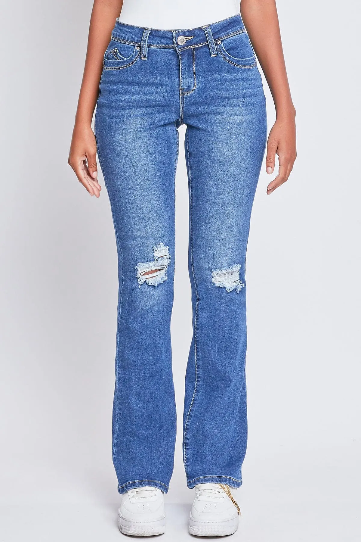 Women's WannaBettaButt Mid-Rise Bootcut Jeans sold by YMI product image thumbnail 2