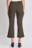 Women's Hyperstretch Cropped Kick Flare Leg Pants, Dark Olive sold by YMI