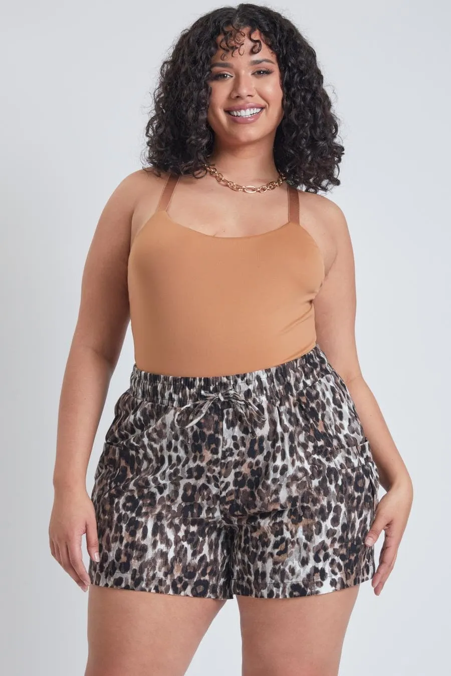 Women's Plus Linen Shorts With Shirred Patch Pockets sold by YMI product image thumbnail 5