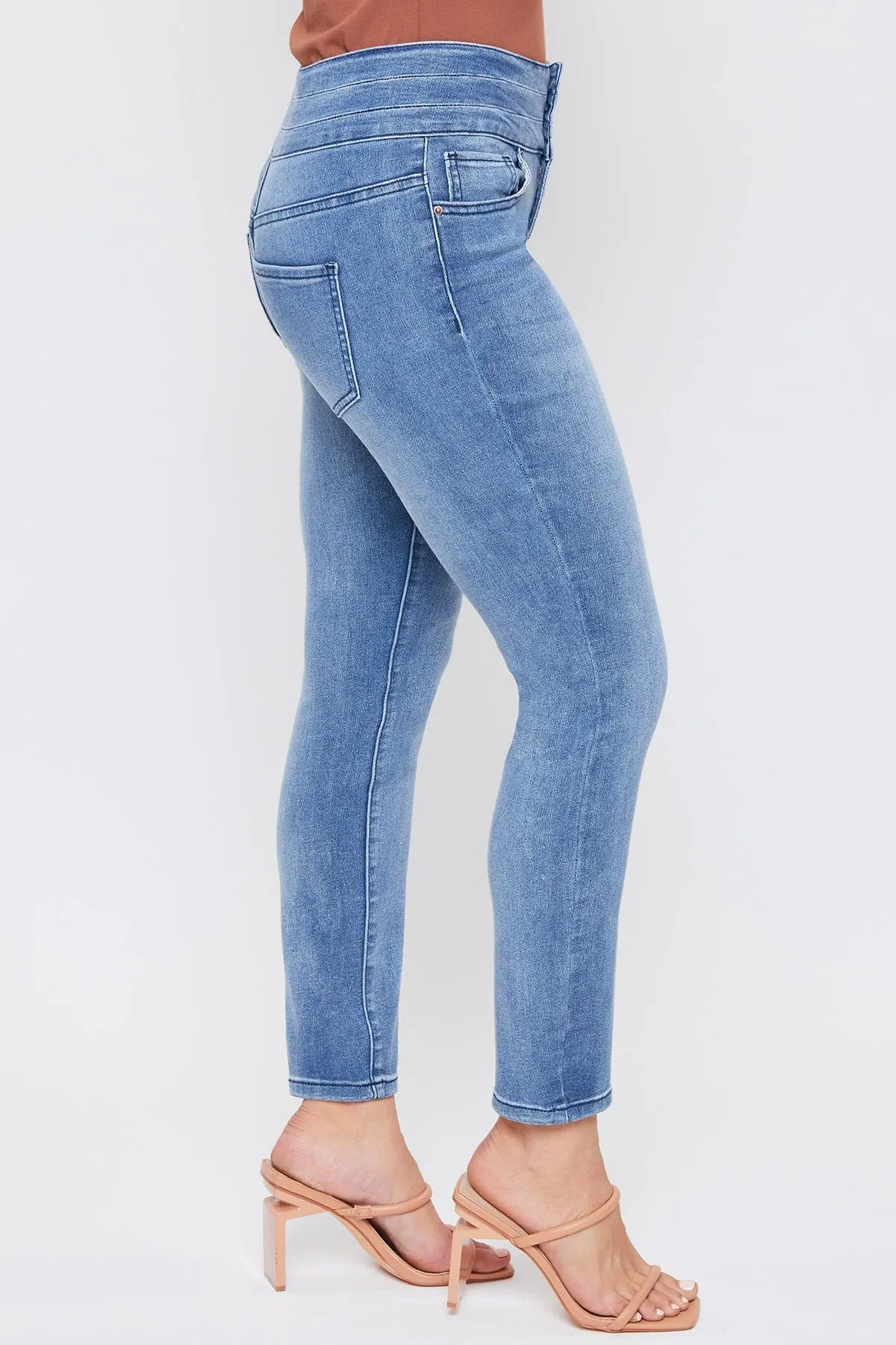 Women's Fashion First Mid Rise 3-Button Skinny Jeans sold by YMI product image thumbnail 3