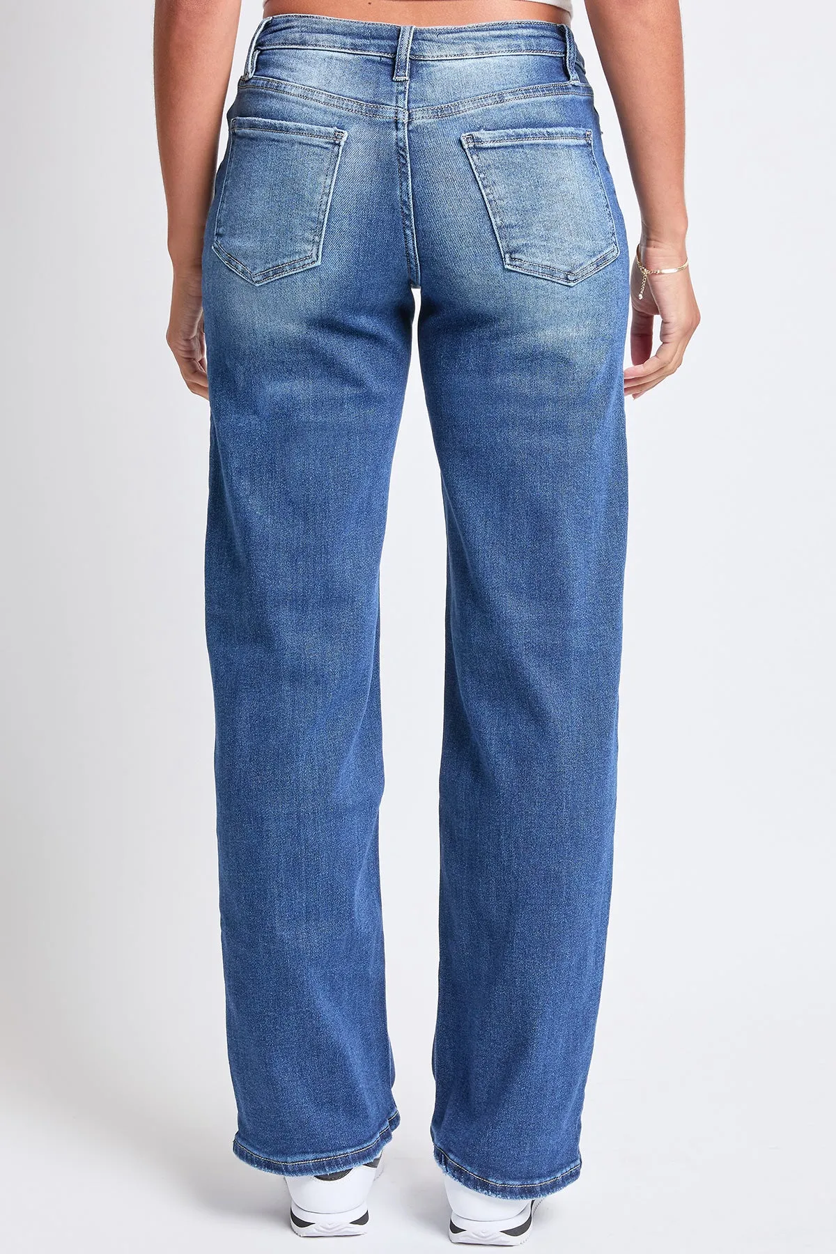 Women's Mid Rise Premium Stretch Wide Leg Jeans sold by YMI product image thumbnail 4
