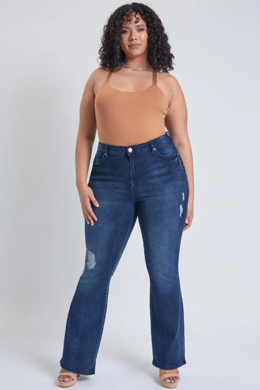 Women's Plus Size Basic Flare Jeans sold by YMI product image thumbnail 5