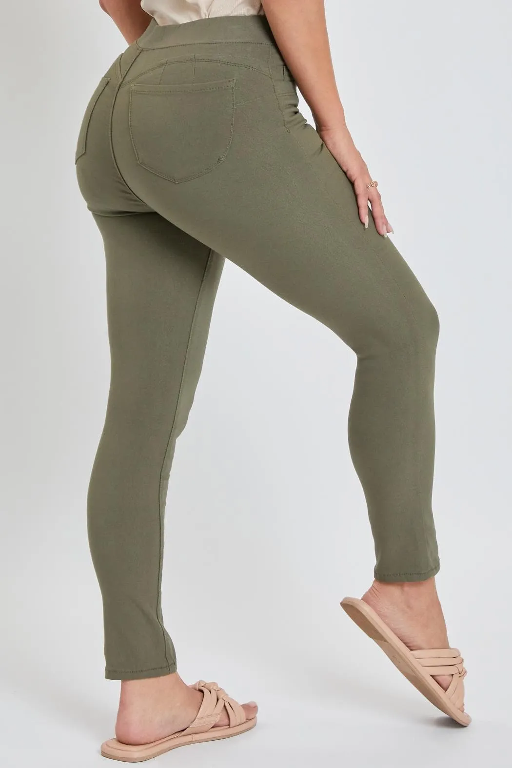 Women's Petite Hyperstretch Mid Rise Jegging, Olivine sold by YMI product image thumbnail 2