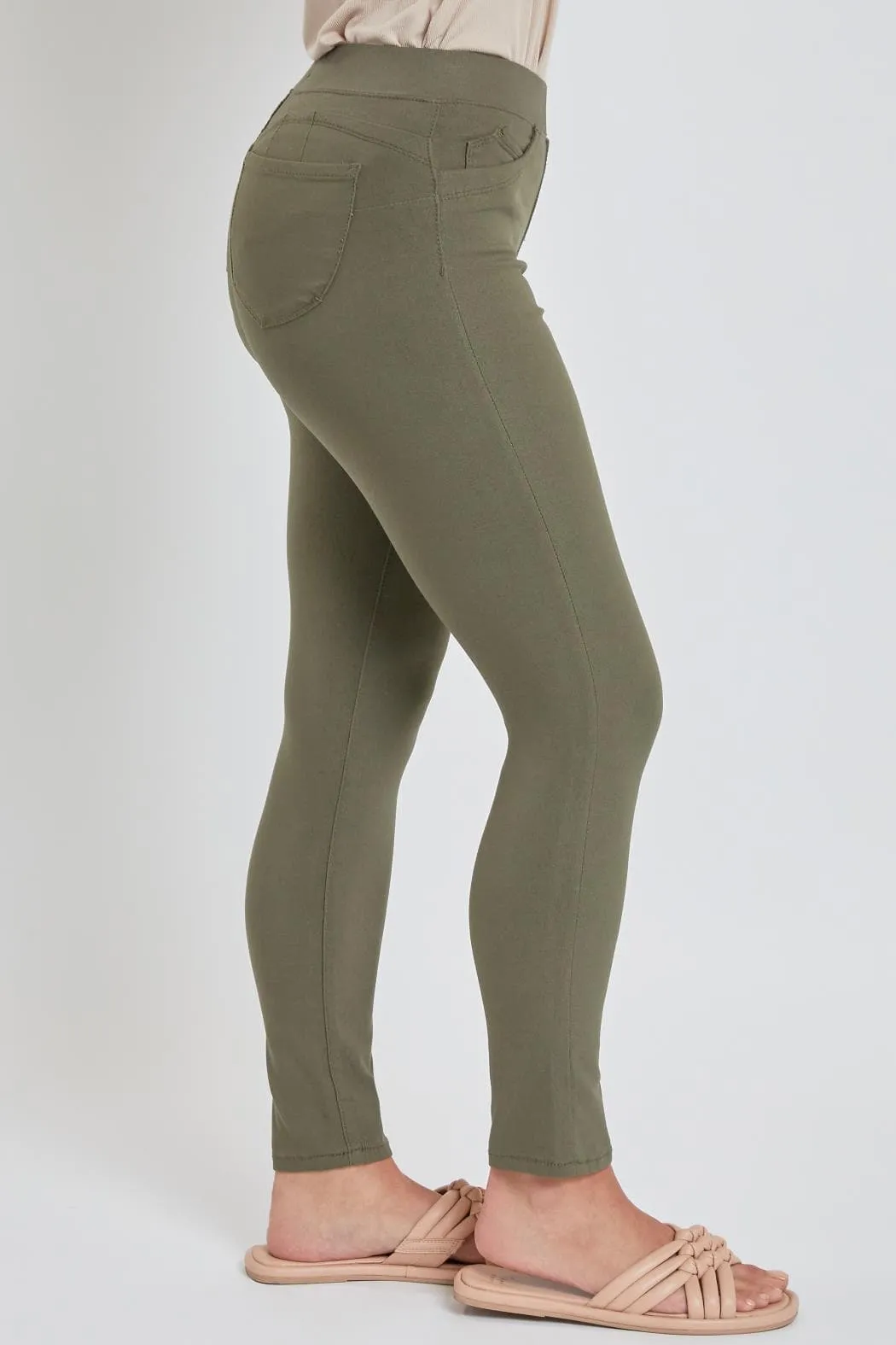 Women's Petite Hyperstretch Mid Rise Jegging, Olivine sold by YMI product image thumbnail 3