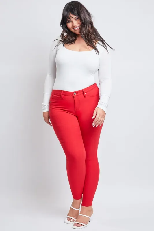 Women's Plus Hyperstretch  Forever Color Pants, Red sold by YMI