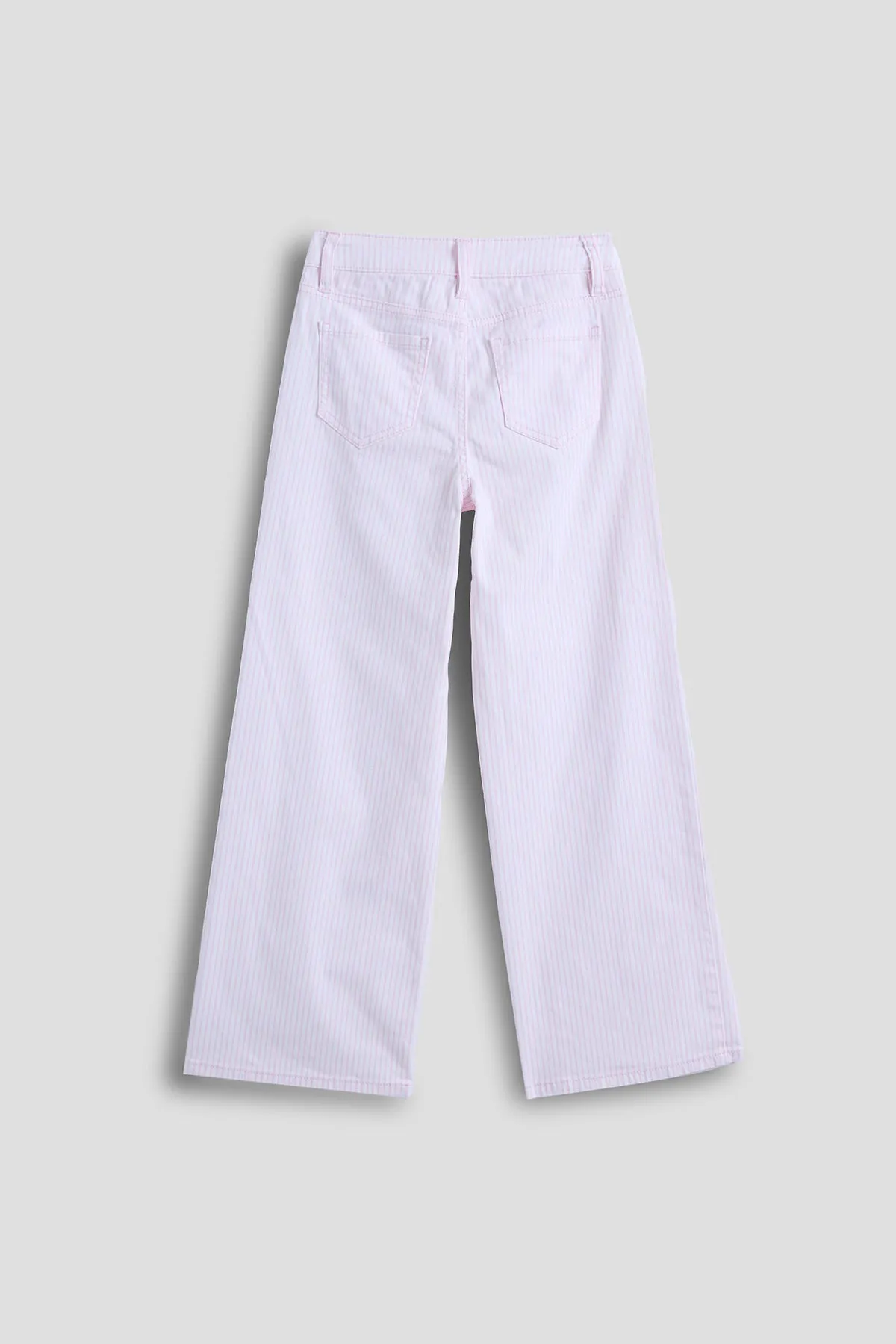 Girls Baby Pink Hickory Stripe Wide Leg Pant sold by YMI product image thumbnail 2