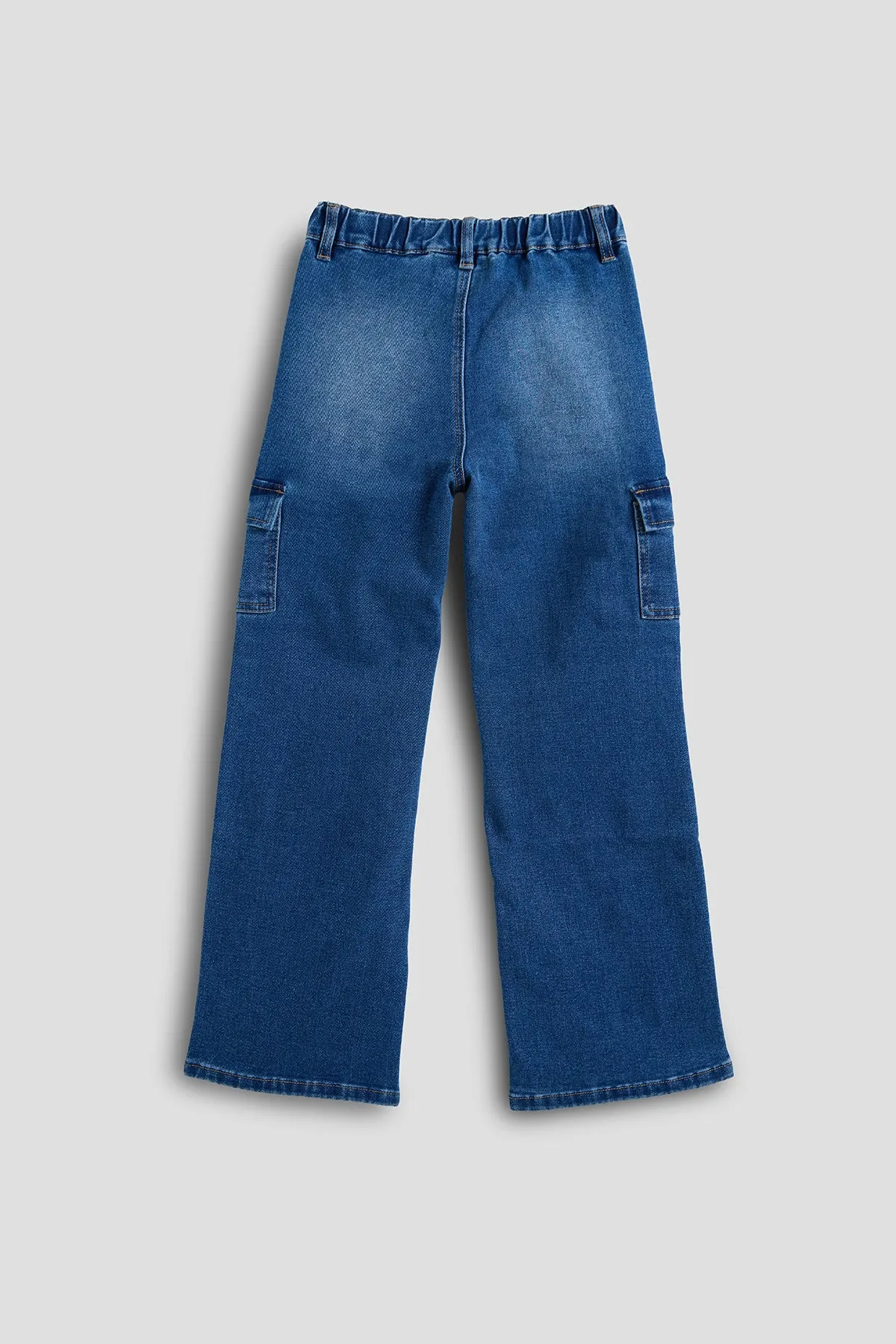 Girls Wide Leg Skater Cargo Jeans sold by YMI product image thumbnail 3