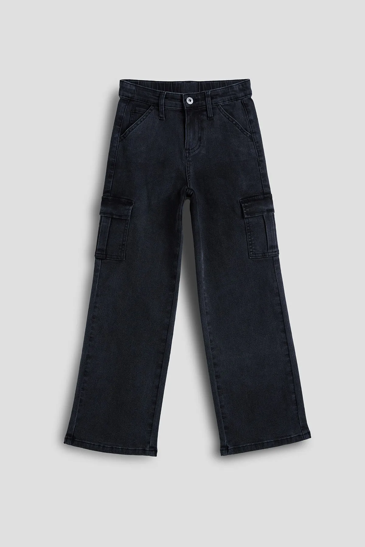 Girls Wide Leg Skater Cargo Jeans sold by YMI product image thumbnail 4