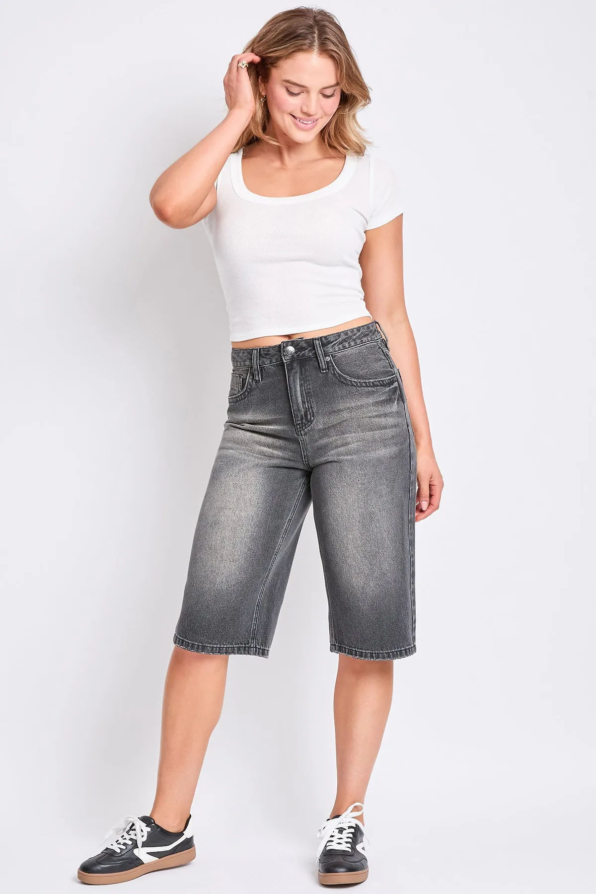 Women's Relaxed Fit Wide Leg Jorts sold by YMI