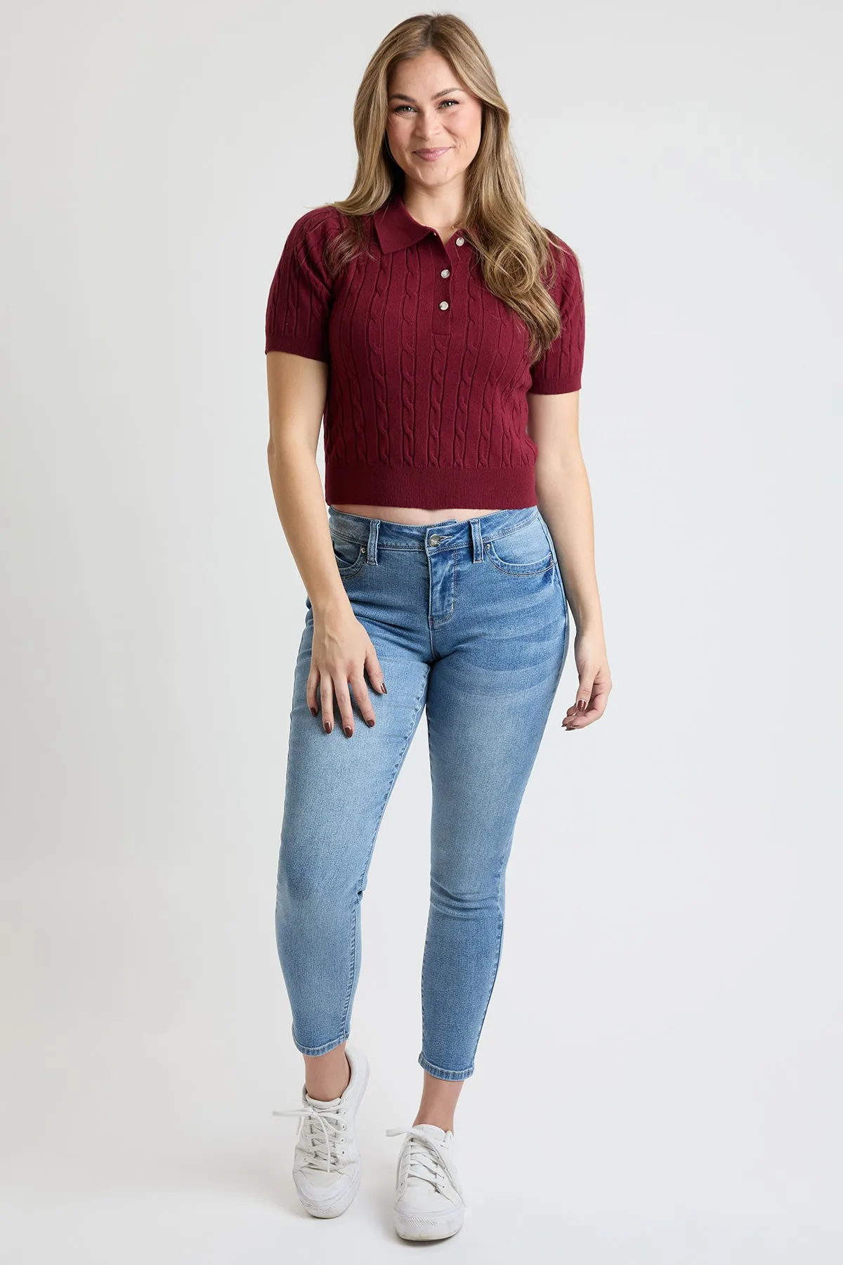 Women's High Rise Curve Confidence Skinny Jeans sold by YMI