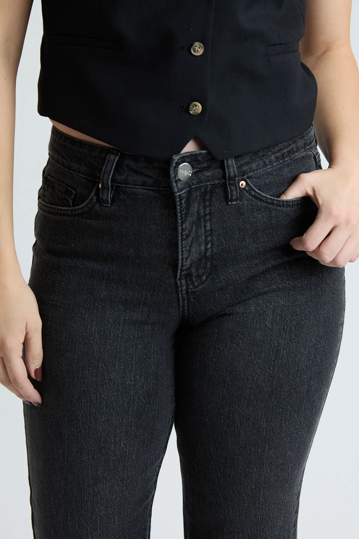 Women's High Rise Straight Jeans with Tummy Control sold by YMI product image thumbnail 3