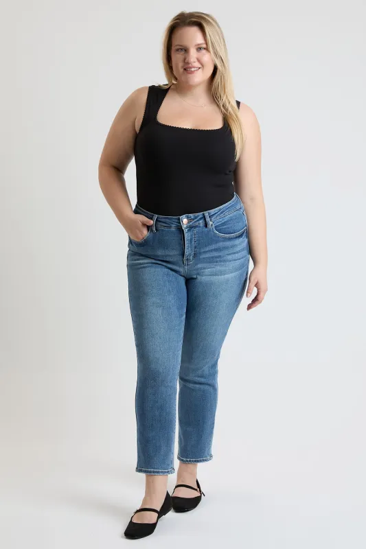 Women's Plus Premium Stretch Slim Straight Jeans sold by YMI