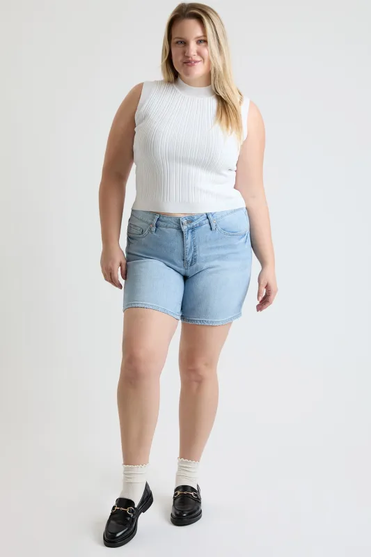 Women's Plus High Rise Essential Short sold by YMI