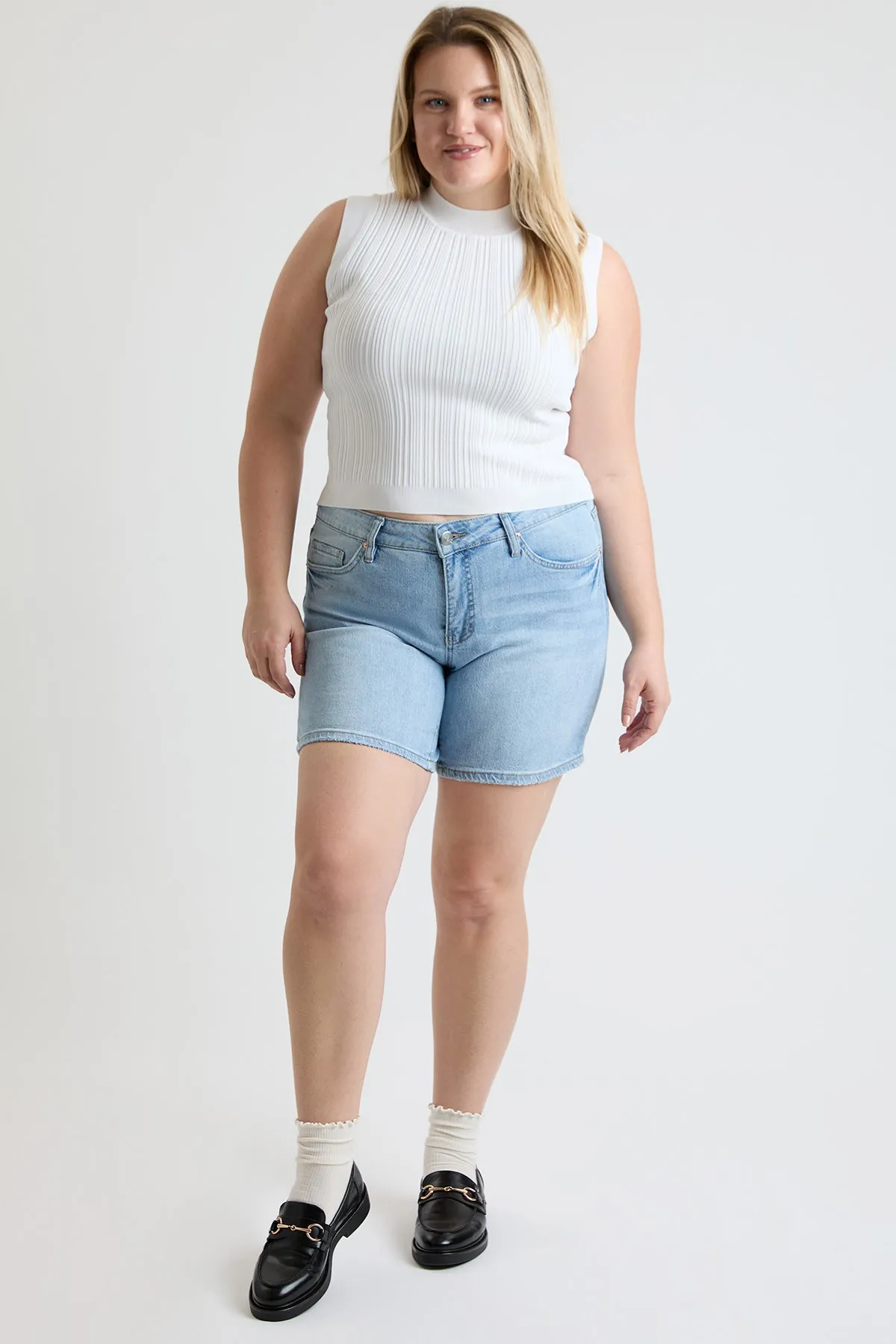Women's Plus High Rise Essential Short sold by YMI