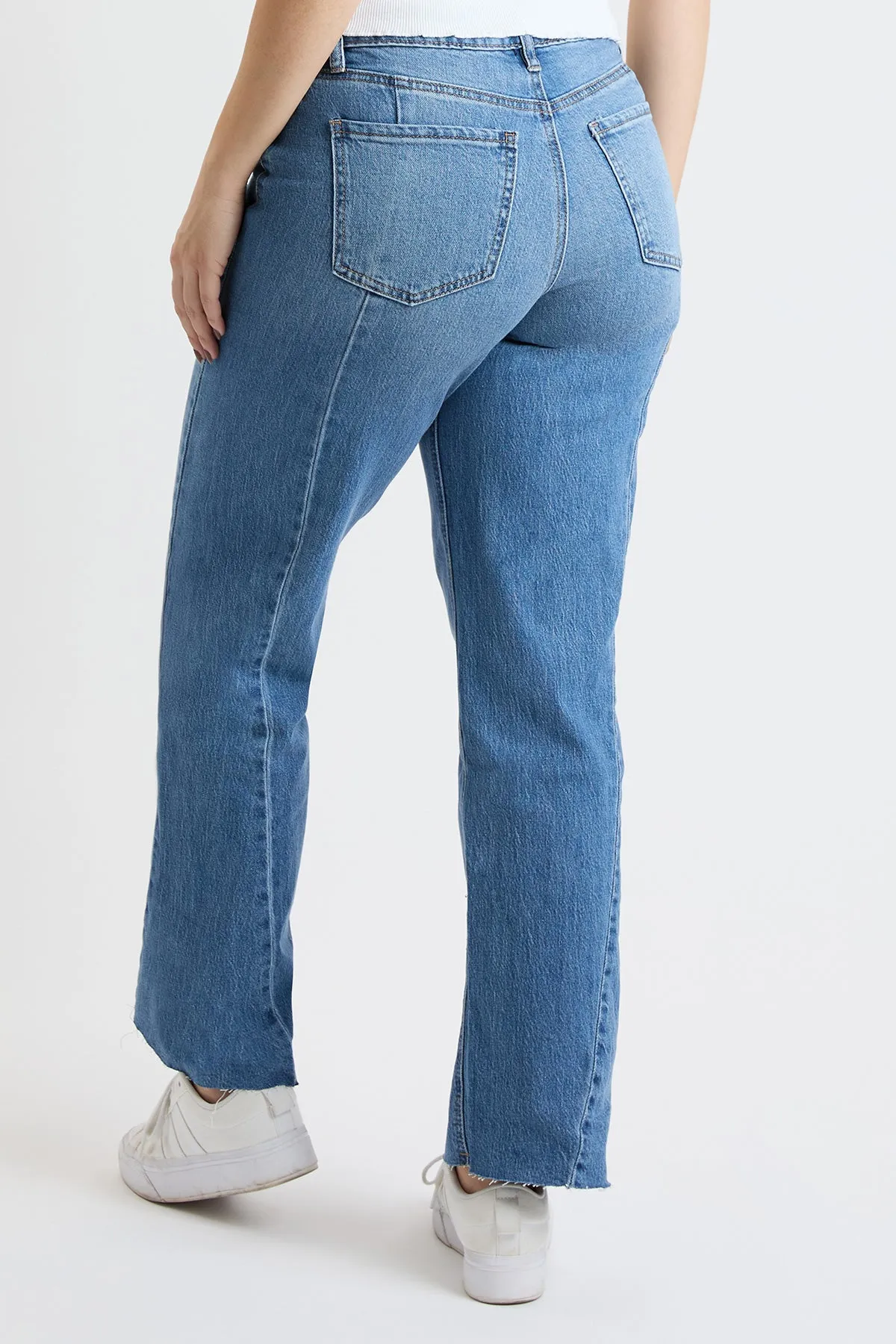 Women's High Rise Wide Leg Jeans with Angled Seam sold by YMI product image thumbnail 4