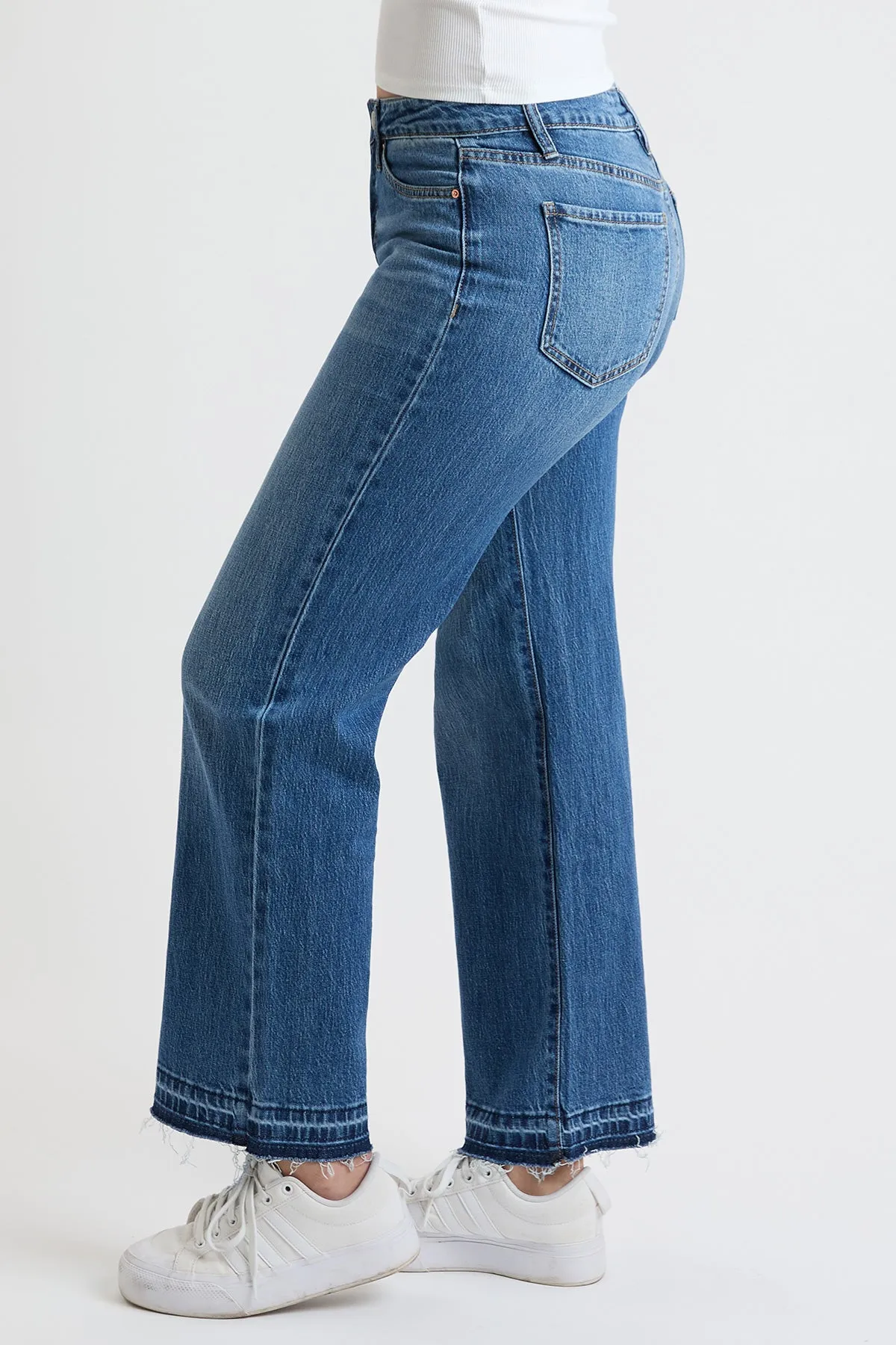 Women's High Rise Wide Leg Jeans with Raw Hem sold by YMI product image thumbnail 4