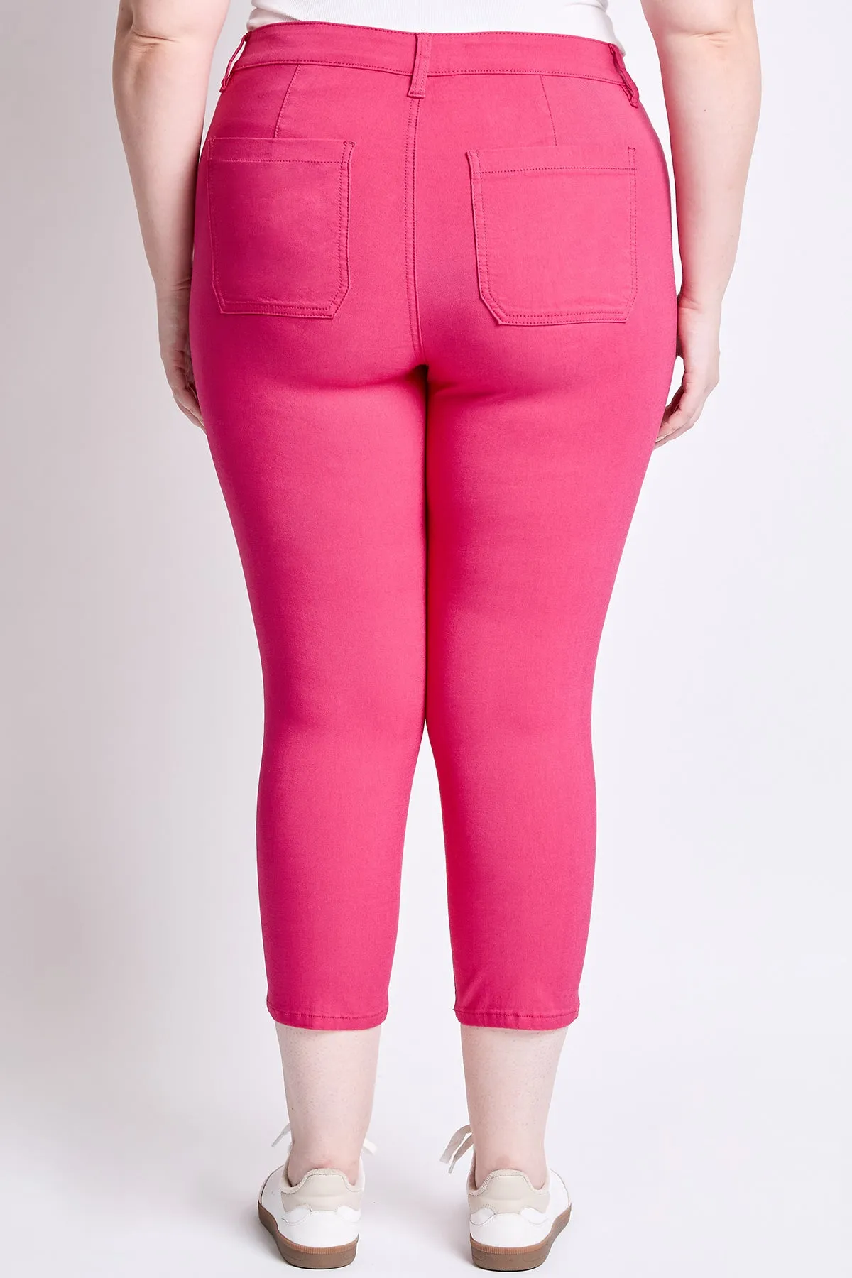 Women's Plus High Rise Crop Straight Leg Pants, French Pink sold by YMI product image thumbnail 5