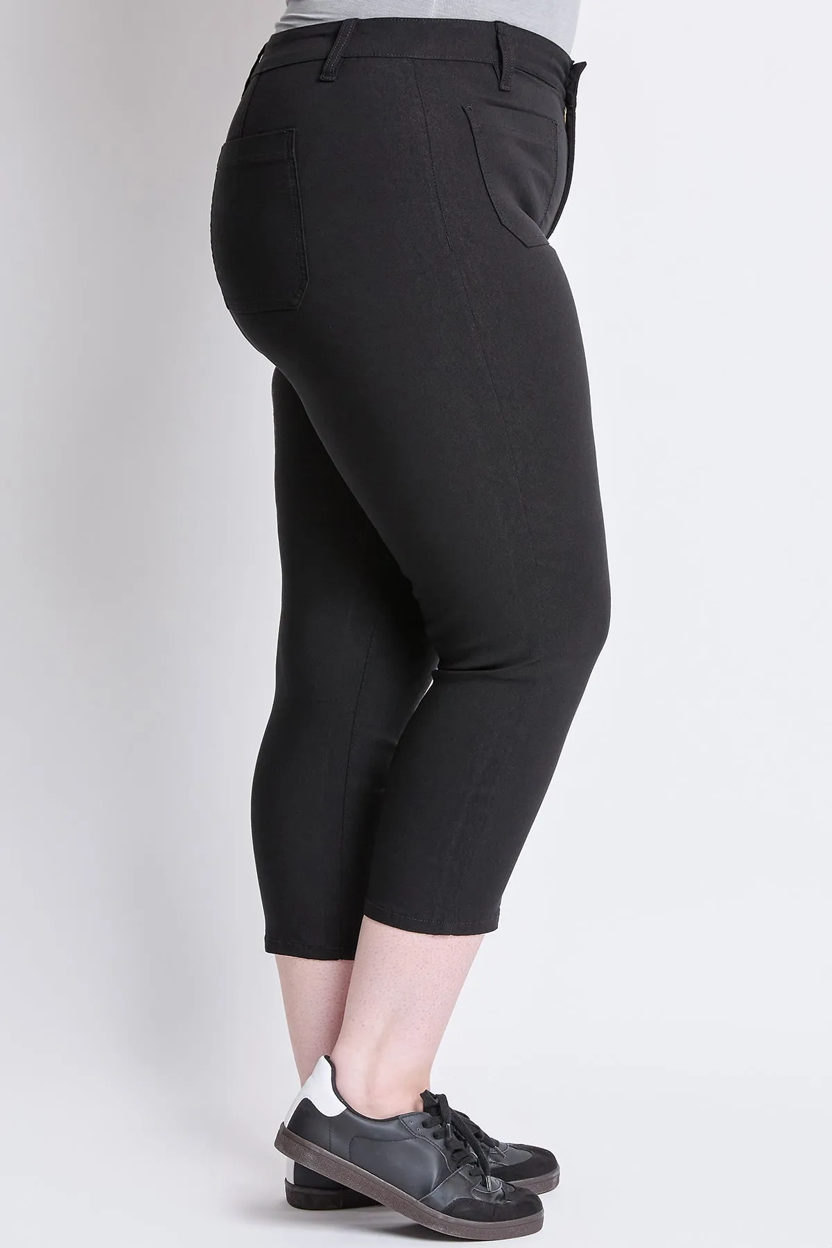 Women's Plus High Rise Crop Straight Leg Pants, Black sold by YMI product image thumbnail 3