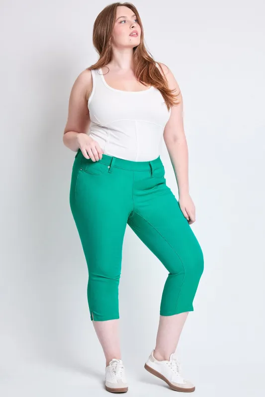 Women's Plus Hyperstretch Pull On Capri, Caribbean sold by YMI