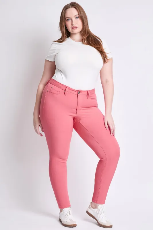 Women's Plus Hyperstretch Forever Color Pants, Sunset Coral sold by YMI
