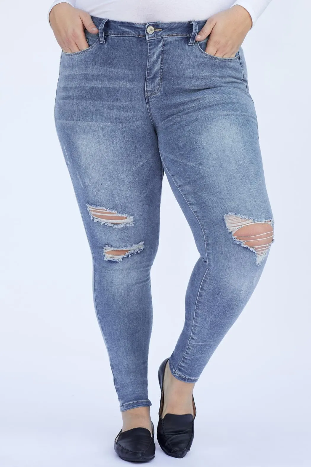 Women's Plus Size High Rise Skinny Jeans sold by YMI product image thumbnail 2