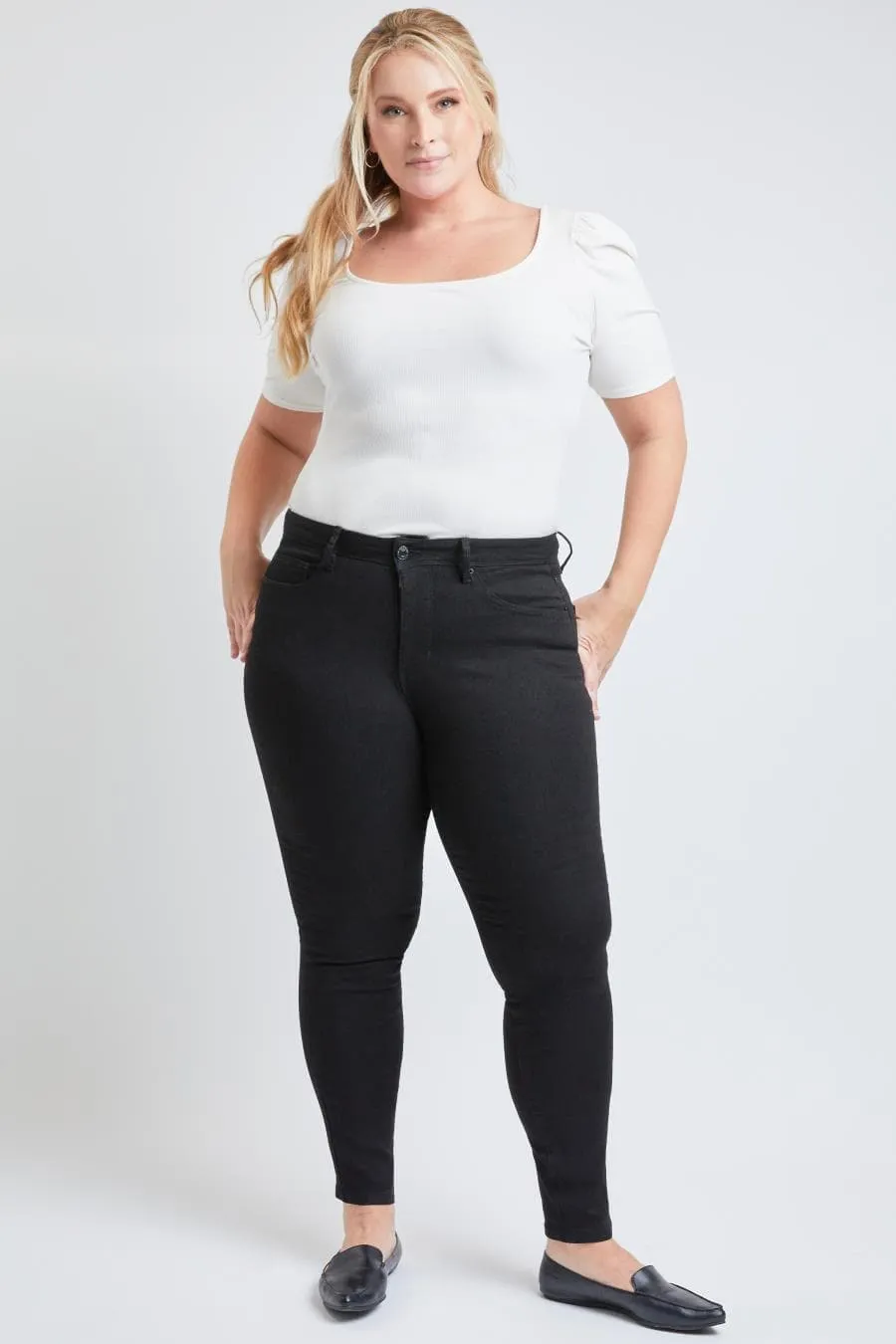 Women's Plus Size Tummy Control High Rise Skinny Jean sold by YMI