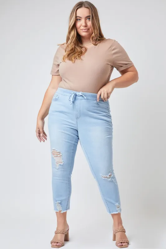 Women's Plus Denim Ankle Jogger sold by YMI