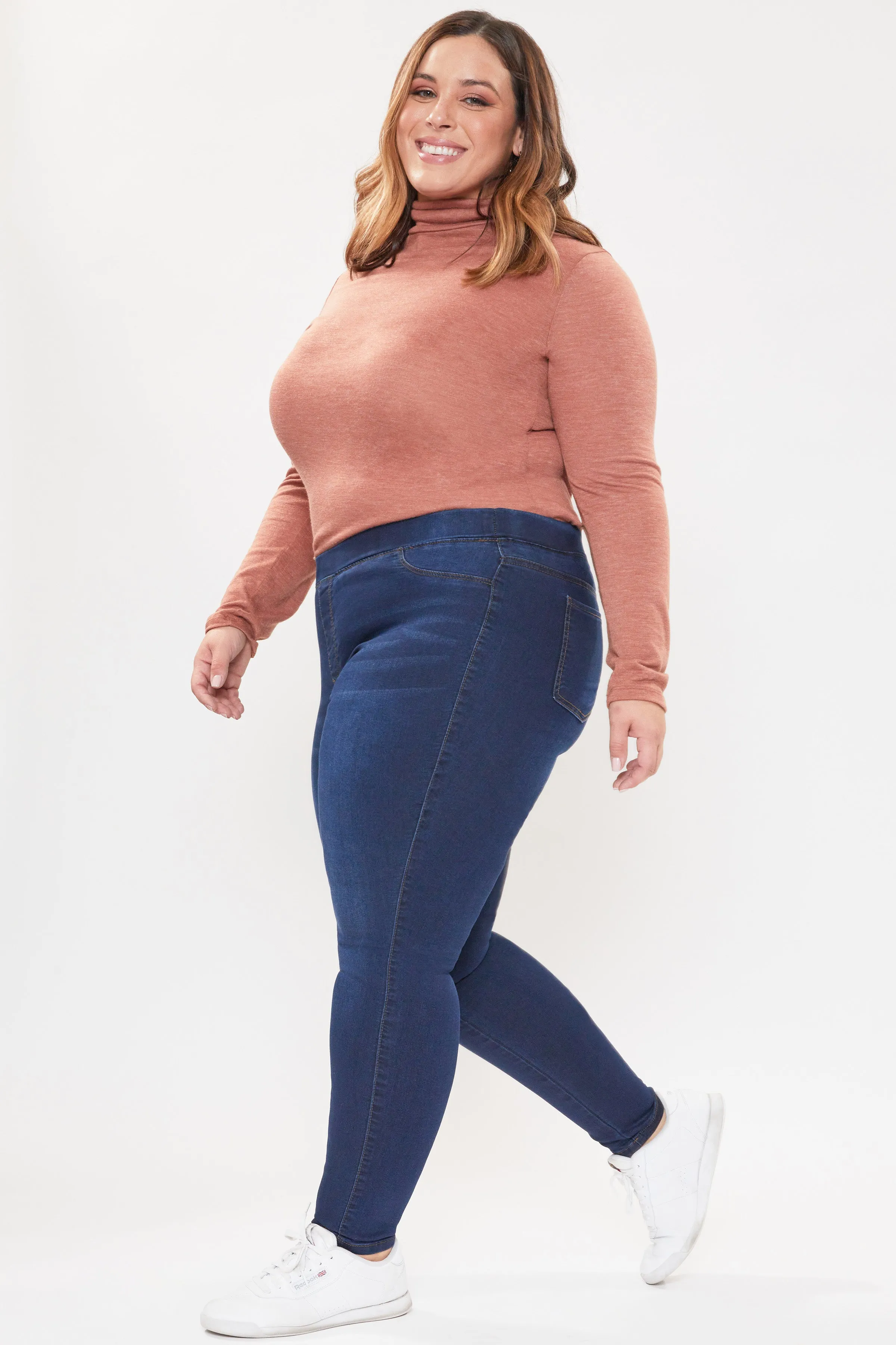 Women's Plus Size High Rise Comfort Stretch Jeggings sold by YMI