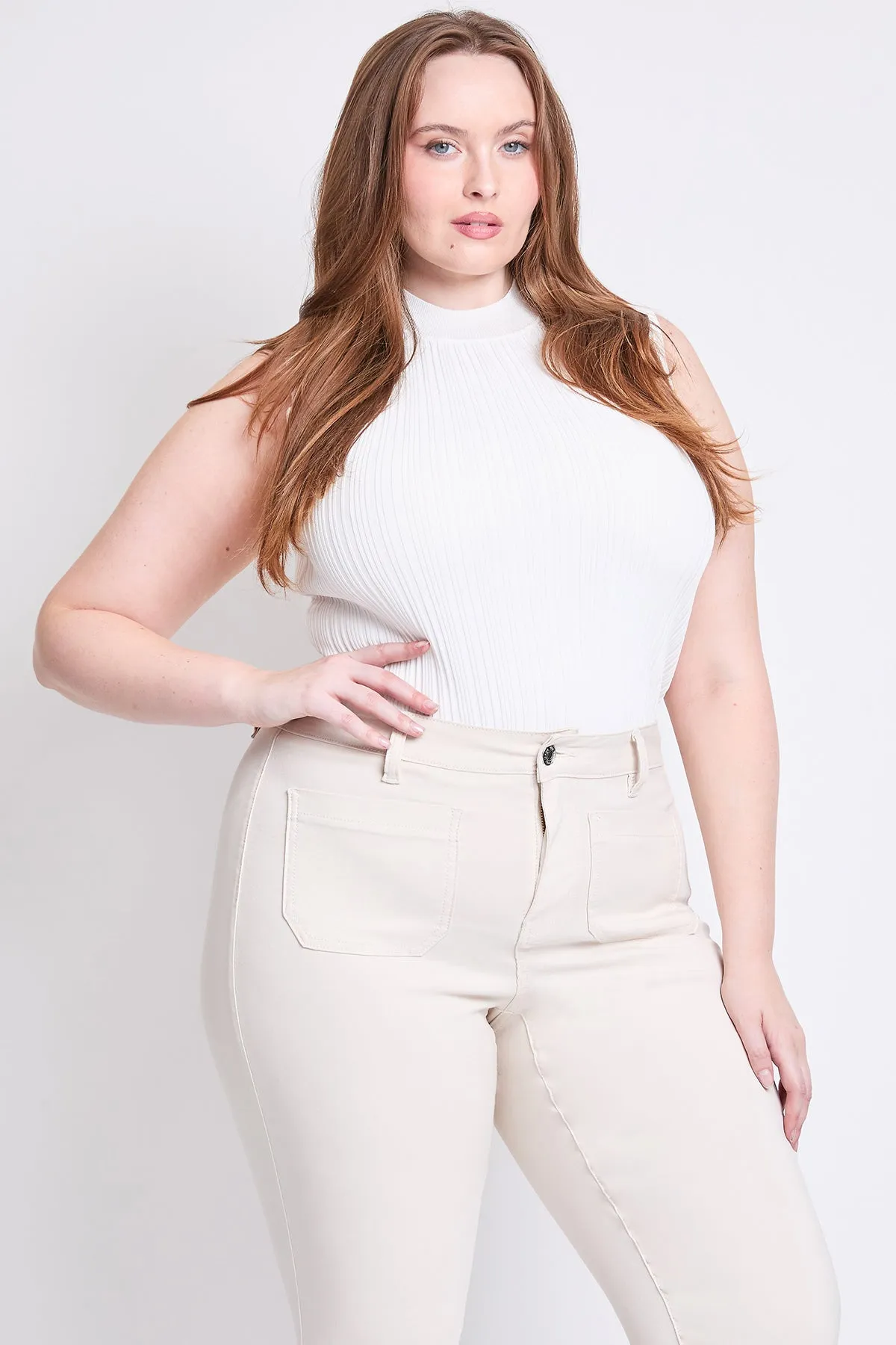 Women's Plus Hyperstretch Crop Straight Pants sold by YMI product image thumbnail 3