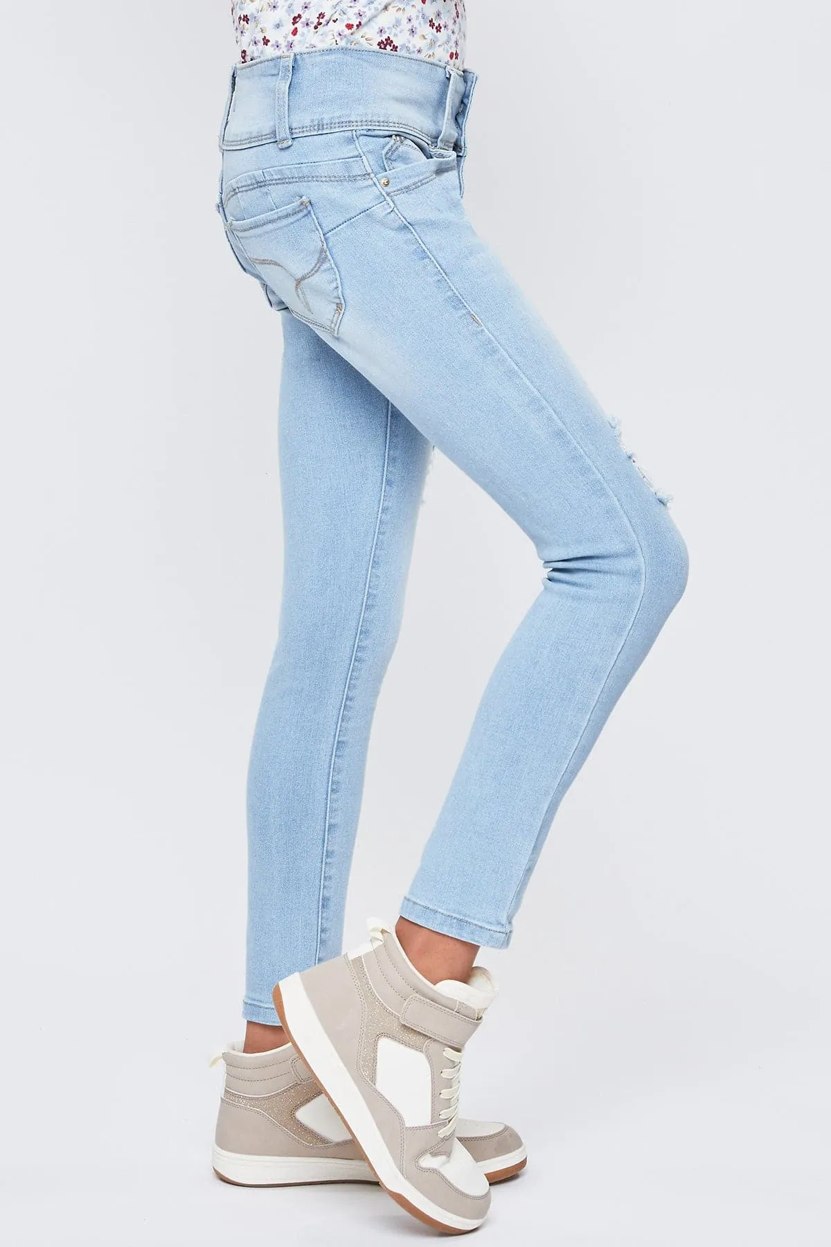 Girls Sustainable WannaBettaFit 3-Button Skinny Jeans sold by YMI product image thumbnail 3
