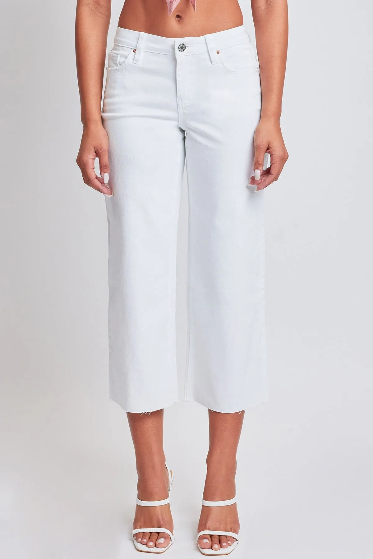 Women's Mid Rise Cropped Wide Leg Jeans sold by YMI product image thumbnail 3